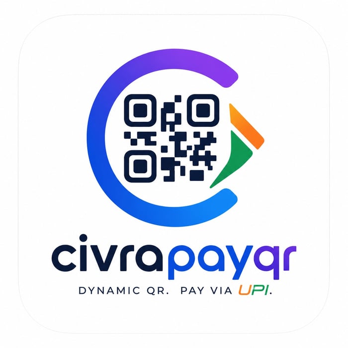 Civra Pay QR logo — dynamic UPI QR code generator for retail shops